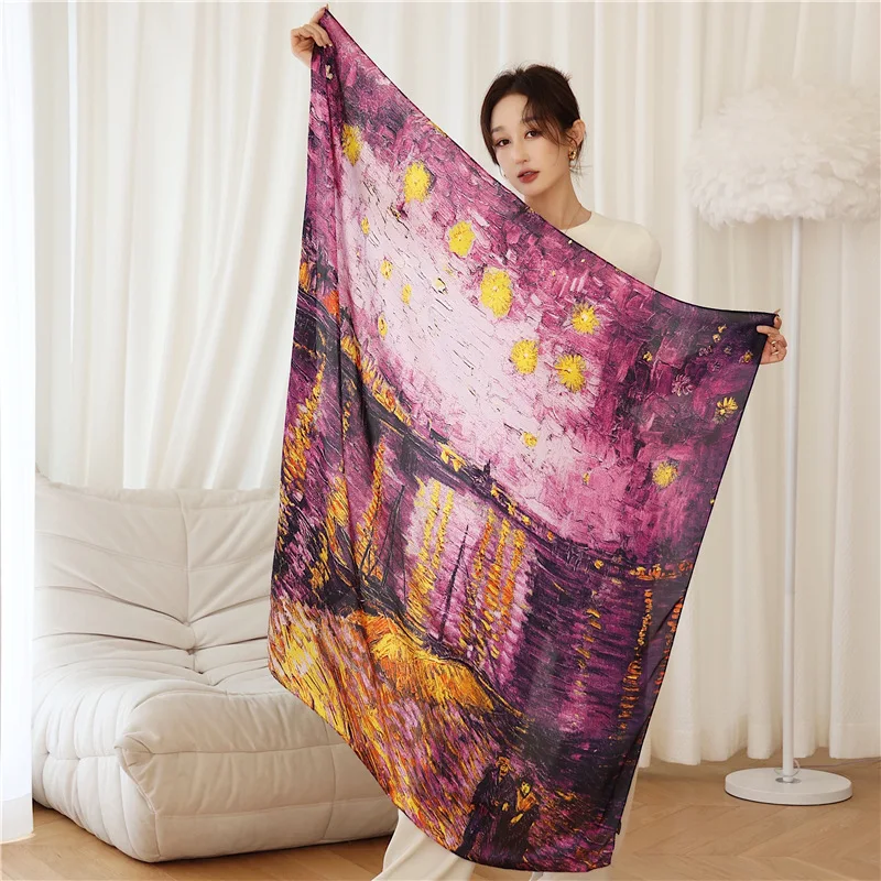 Рисунок 5 - Женский шелковый шарф с рисунком Ван Гога