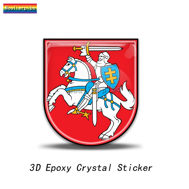 3D Epoxy Resin Car Dome Sticker Lithuania Flag Map Pvc Car Decoration Accessories Laptop Phone Vinyl Trolley Case Sticker