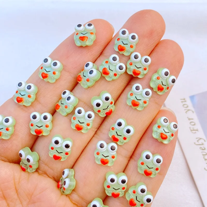 Resin Nail Art Crafts 50Pcs 7*8mm Mini Frog Series Manicure Parts