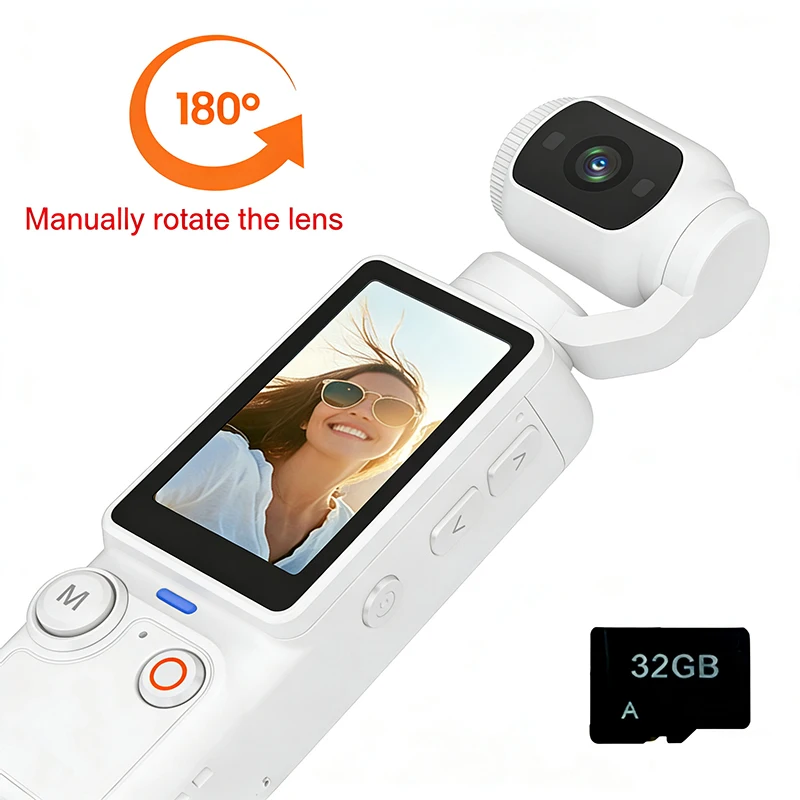 1080P 스포츠 웨어러블 카메라 USB 충전식, 180 °   회전형 미니 스포츠..