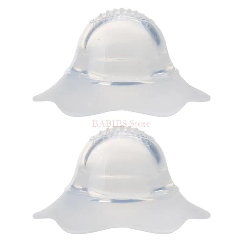 

C9GB 2Pcs/Pair for Nano Silver Silicone Nipple Corrector Petal-Shaped Extractor Wearable Invagination Ceiling Flat