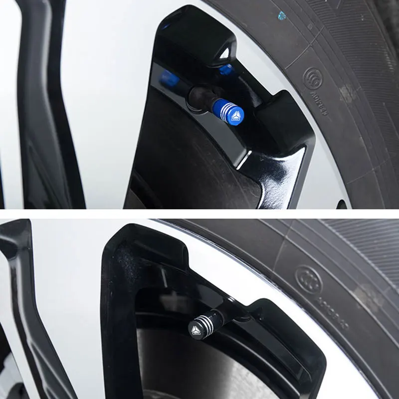 Car Tire Stem Valve Caps Aluminum Alloy Rim Stem Covers Airdust Waterproof For VGV VX7 U70Pro U75PLUS U75 TX7 Auto Accessories