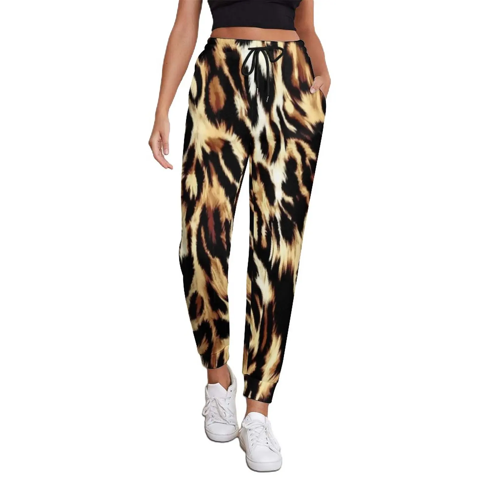 

Animal Chic Baggy Pants Ladies Leopard Print Hip Hop Sweatpants Spring Casual Graphic Trousers Big Size 2XL