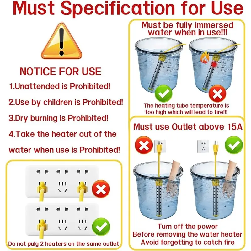 เครื่องทำน้ำร้อนแบบจุ่ม ABBZ-Us ขนาด 5 แกลลอน พร้อมระบบควบคุมอุณหภูมิอัจฉริยะ, เครื่องทำน้ำร้อนสแตนเลสขนาดเล็กสำหรับสระว่ายน้ำและถัง 1