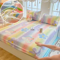Bonenjoy Soft Fitted Sheet Printed Bed Cover Breathable Mattress Protector Bed Linen простынь на резинке (Pillowcase Need Order) 1