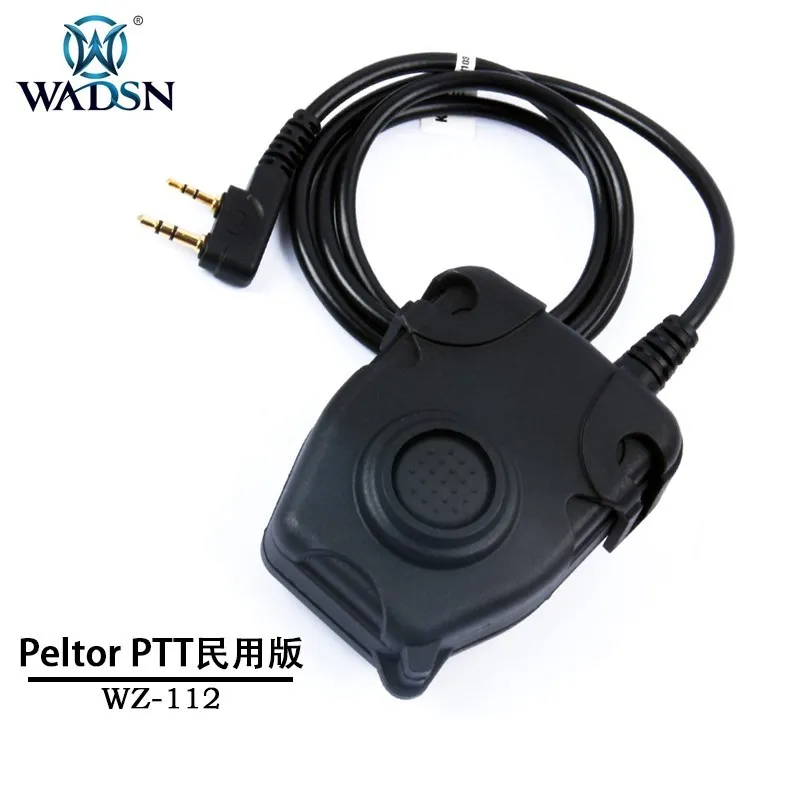 Wadsn Comtact Headset Tactical PTT for BaoFeng Walkie Talkie Motorola Kenwood Icom Midland Radio for Wargame
