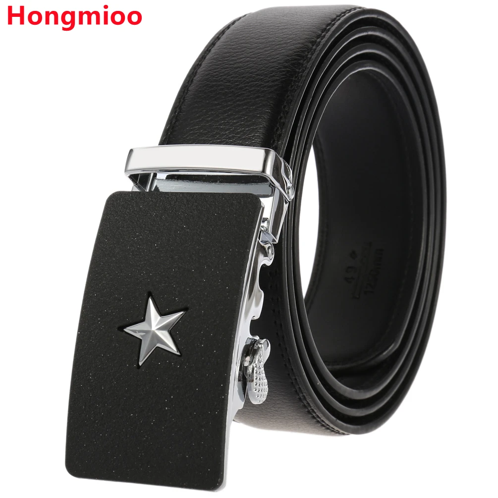 

Men Belts Designer Buckle Genuine Cow Leather Luxury Gift Formal Ceinture Homme Business Cowboy Waistband Trouser Ratchet
