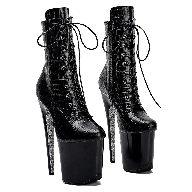Leecabe 20CM/8inches Pole dancing shoes High Heel platform Boots closed toe Pole Dance boots