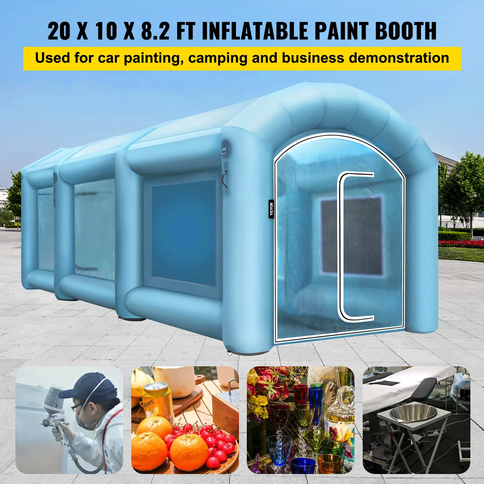 Vevor Large Inflatable Spray Booth Paint Tent 20x10x8ft Car Commercial With  2 Blowers High Powerful 750w+350w Blowers Inflatable - Tool Parts -  AliExpress