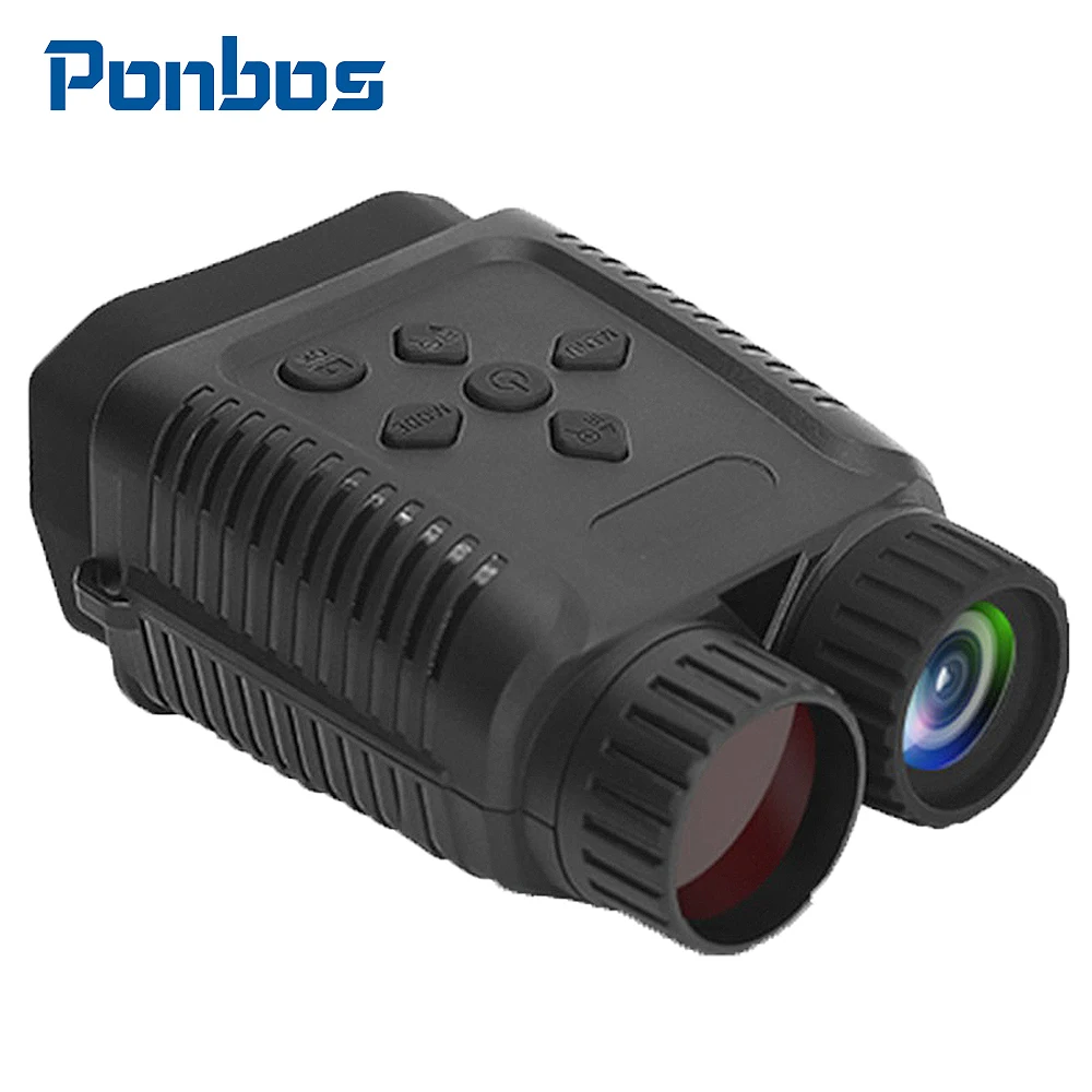 Ponbos NV1182 Mini 300M Infrared Night Vision Binoculars Telescope 8X Zoom 1080P HD Digital Camera for Hunting Video Recording