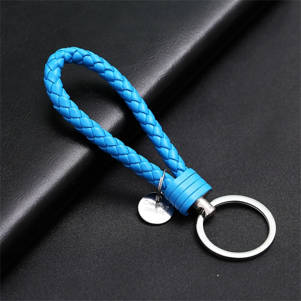 Braided PU Leather Wristlet Keychain Strap - Stylish Accessory