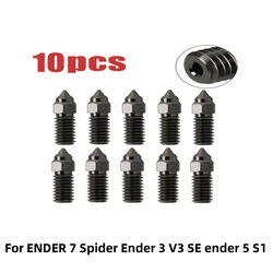Enhanced High-Speed Nozzle Set for 3D Printers (0.2 - 1.0mm, 3/5/10pcs) (10 Hardened Steel)