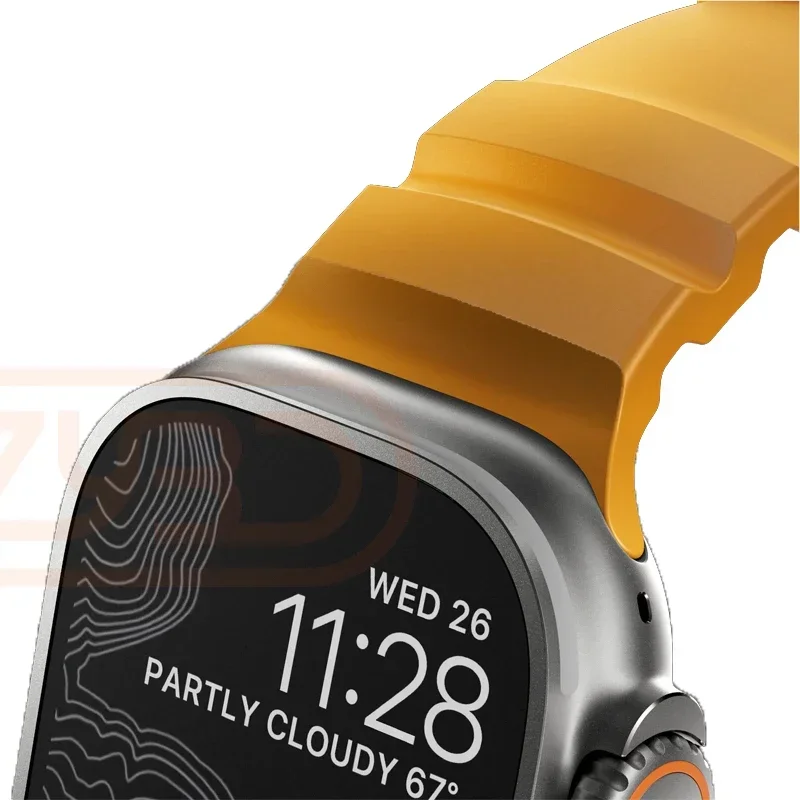 Sport Silicone Band For Apple Watch Ultra 2 10 9 8 7 6 SE 5 4 Titanium Metal Bracelet Strap For iWatch 42mm 44mm 45mm 46mm 49mm