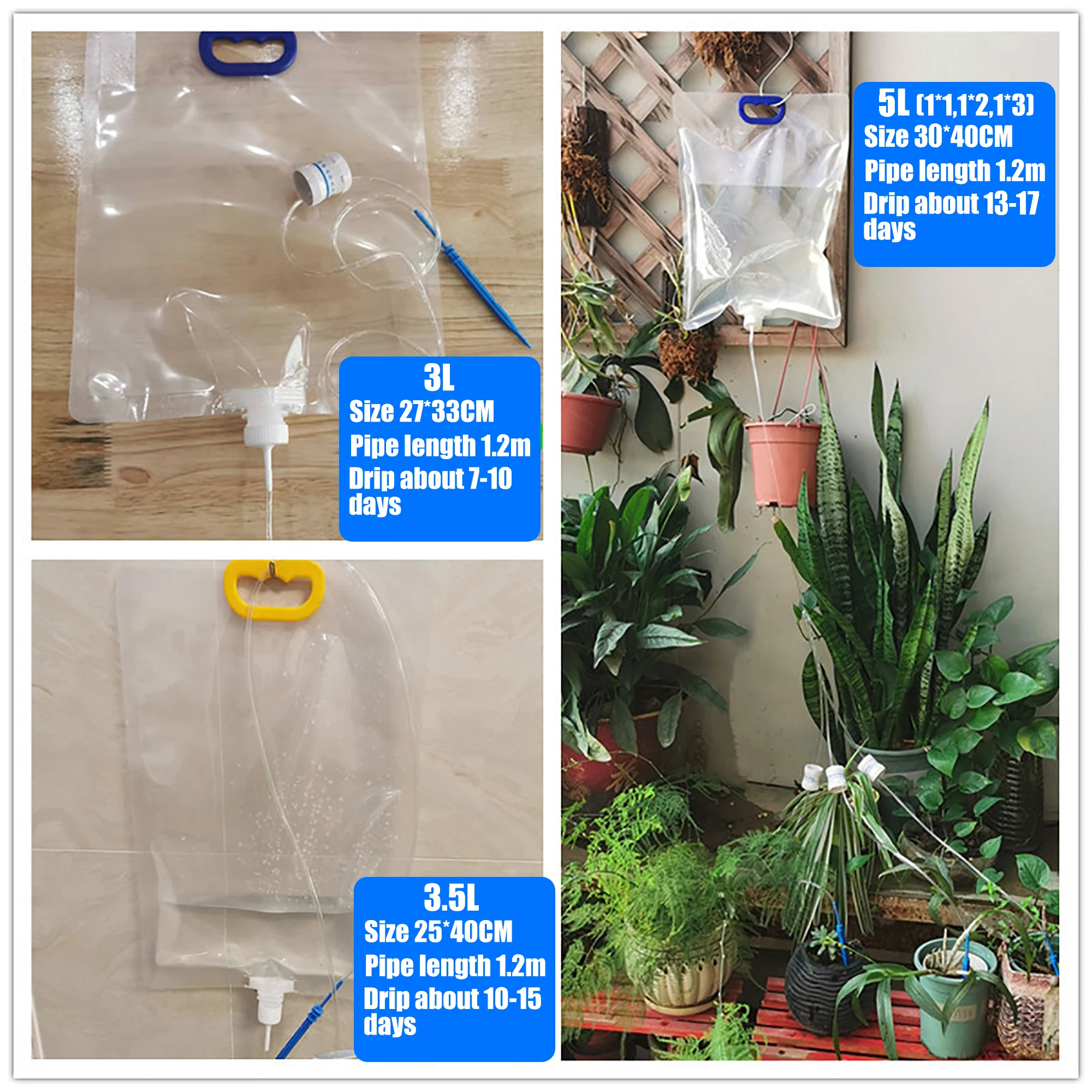 2 Stück Automatische Bewässerungsbeutel 3,5L - Tropfbewässerung Für Pflanzen