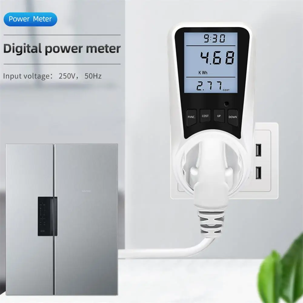 Wattmeter AC 220V 110V Power Meter Electricy Consumption Energy Meter EU Plug Power Kilowatt Wattage Electricity Meter