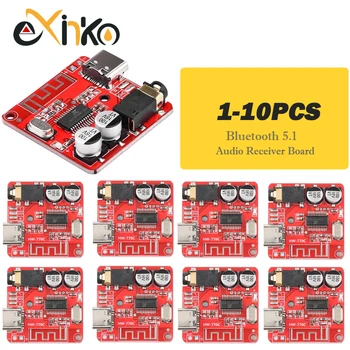 1-10PCS Bluetooth Audio Receiver Board Bluetooth 5.1 MP3 Lossless Decoder Micro USB 3.5mm Audio Output Amplifier Module Type-C 1