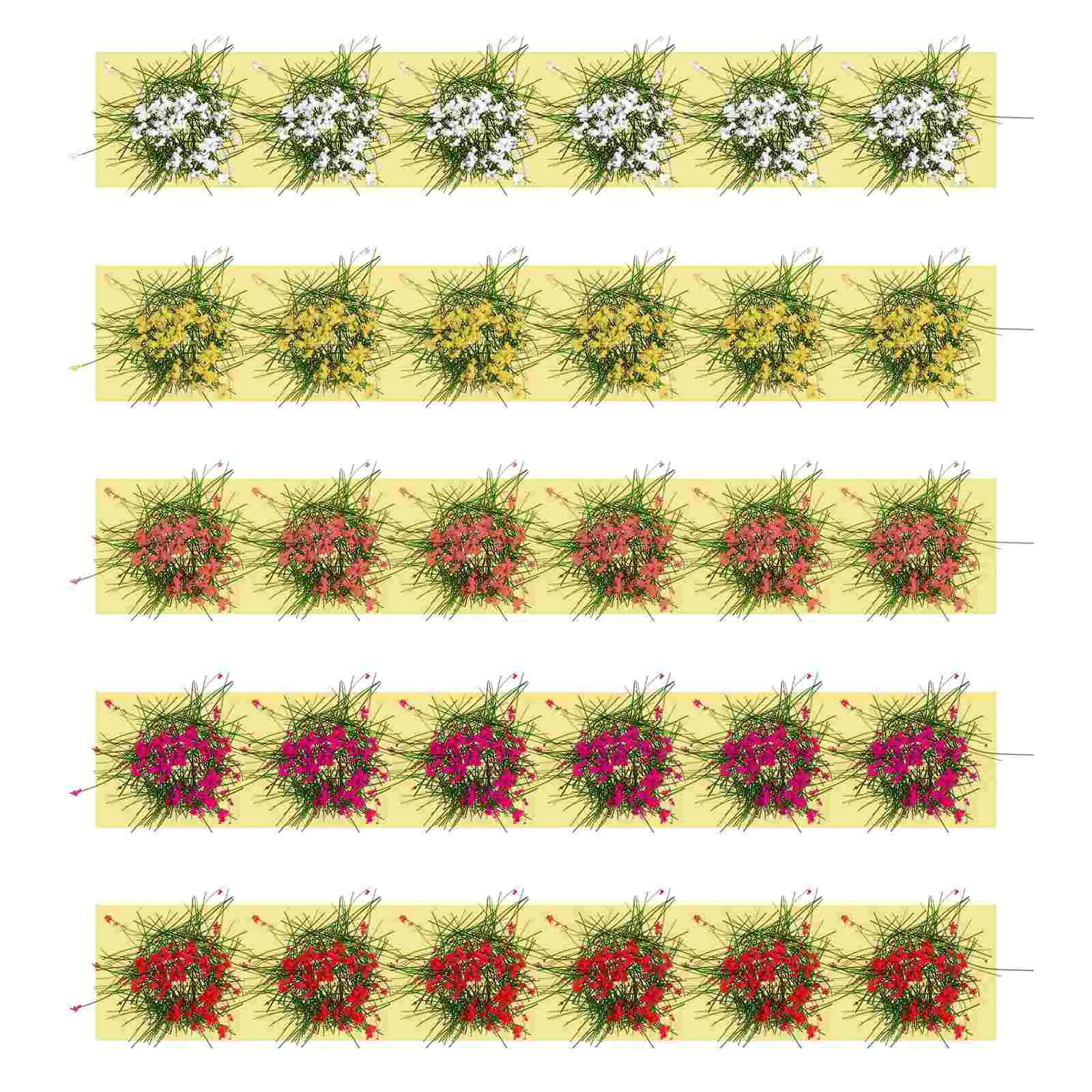 

5 Pcs Miniature Flower Cluster Models Static Scenery Microlandscape Decorations