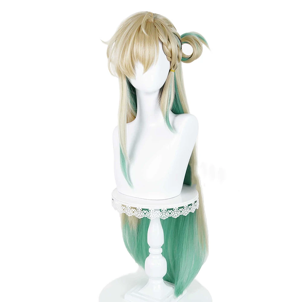 Generic Gold Green Gradient Long Heat-Resistant Synthetic Wig for Cosplay Events