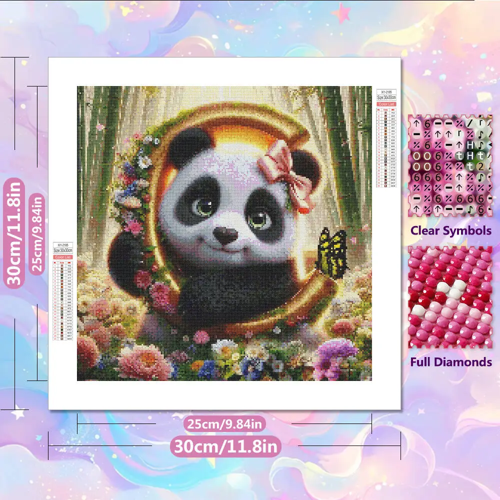 EverShine DIY Diamond Painting Kit Alphabet Panda Animal 5D Embroidery Full Square Round Drill Mosaic Letters Home Leisure Gift