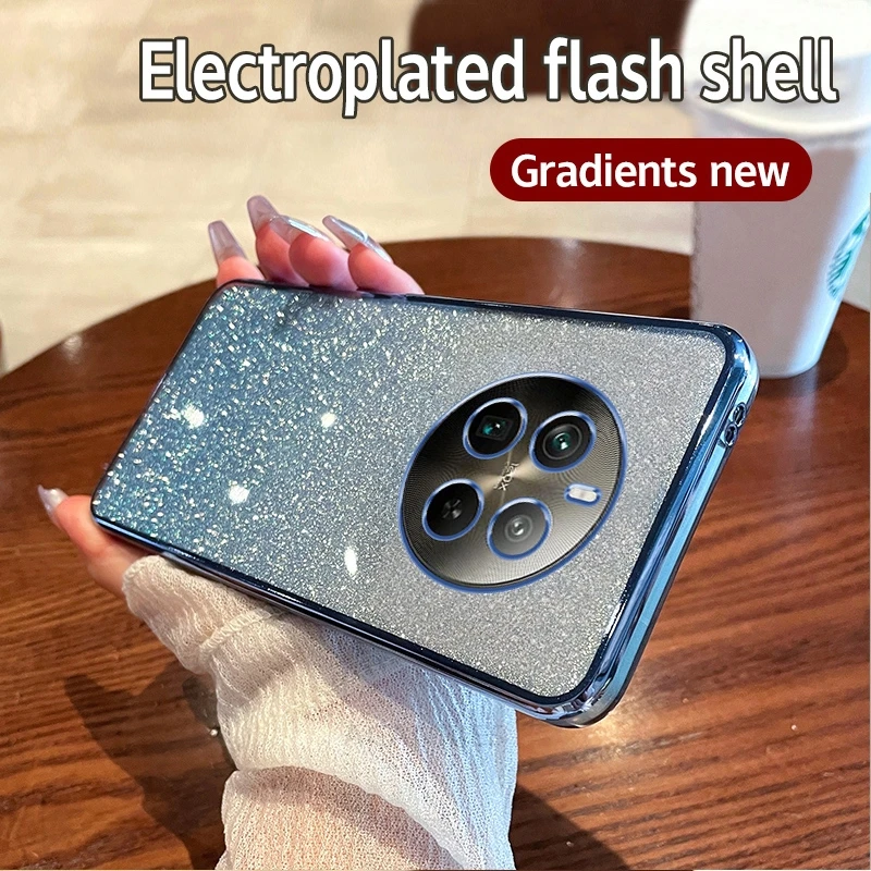 Luxury Gradient Glitter Silicone Plating Back Case