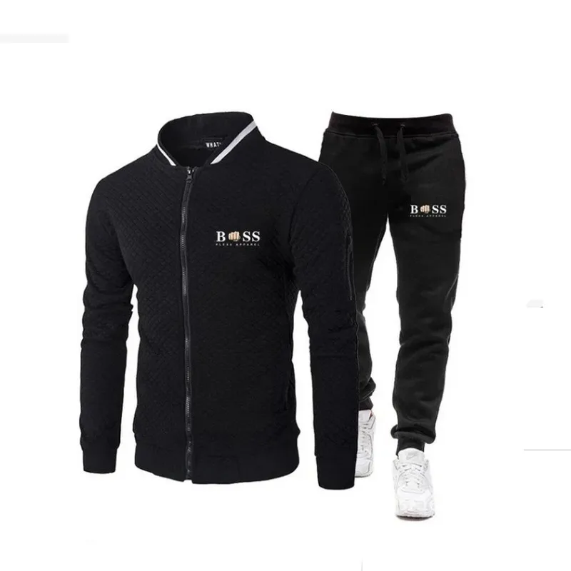2023 Fashion casual men's and women's hoodies + baseball pants, hooded zip tracksuit, 2023 Spring and autumn piece set