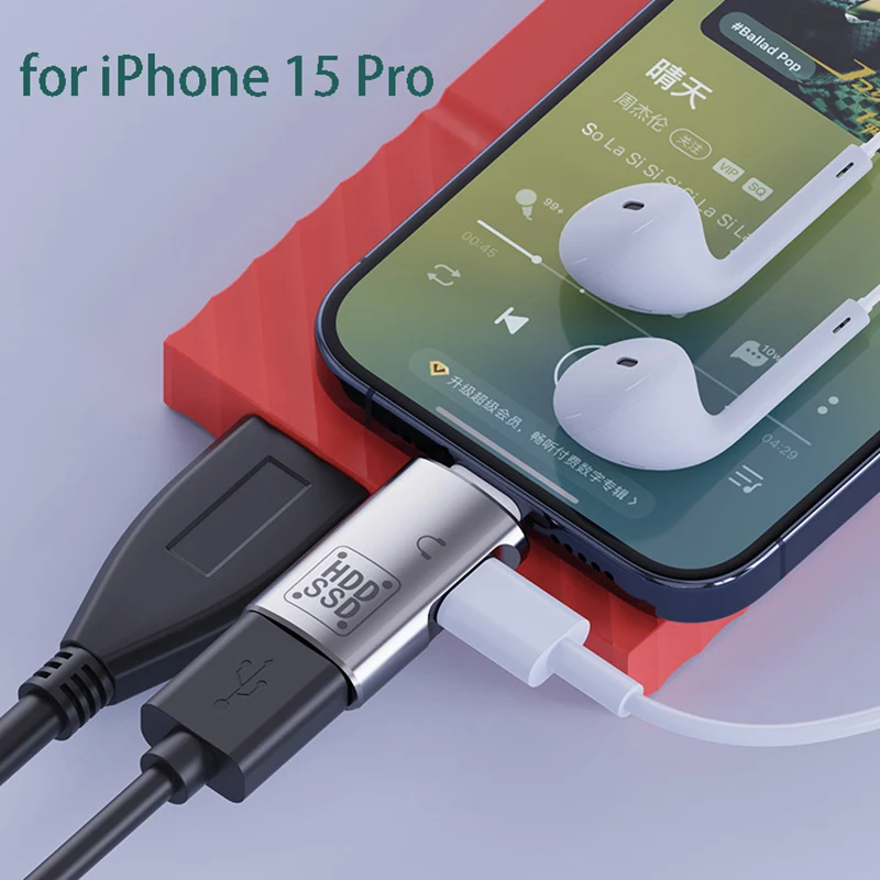 Type C to USB3.0 Converter HUB Phone Reading USB Disk Digital Earphone High Speed Transfer Audio OTG Adapter for iPhone 15 Plug