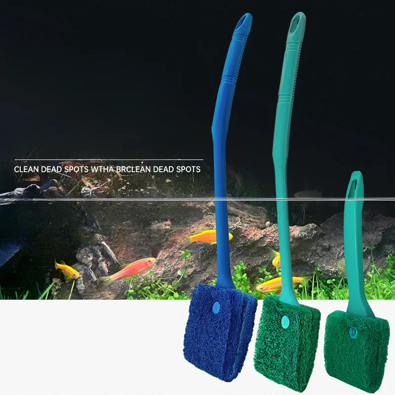 Fish Tank Cleaning tools Anti-slip Long handle Glass Plant Cleaning Brushes  Household Aquarium Window Sponge Accessories Tools - AliExpress