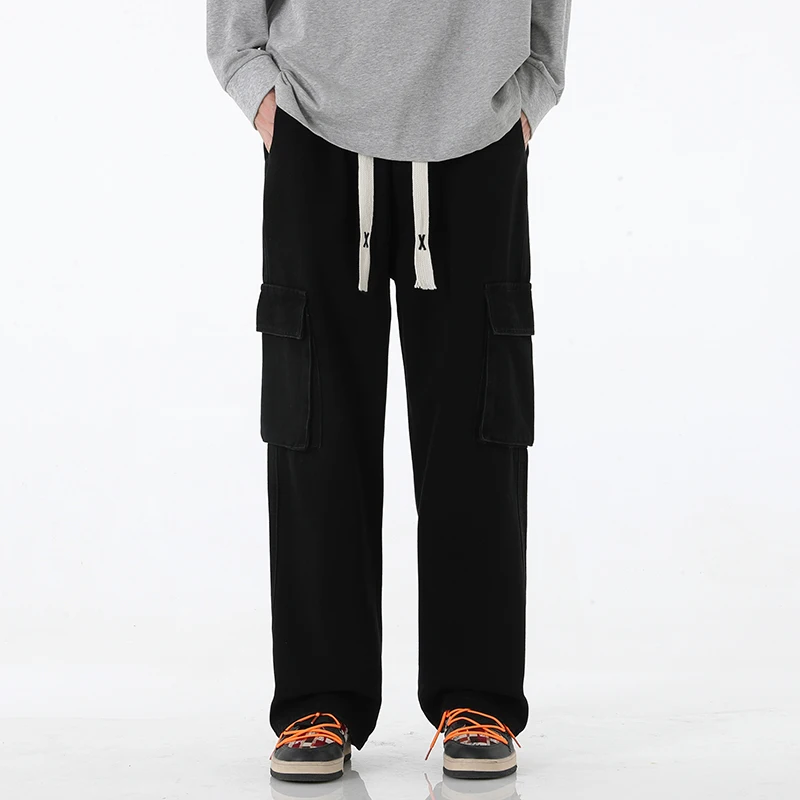 2024 New Men Baggy Cargo Jeans Fashion Streetwear Vintage Wide Leg Pants American Streetwear Y2K Big Pocket Youth Overalls 6