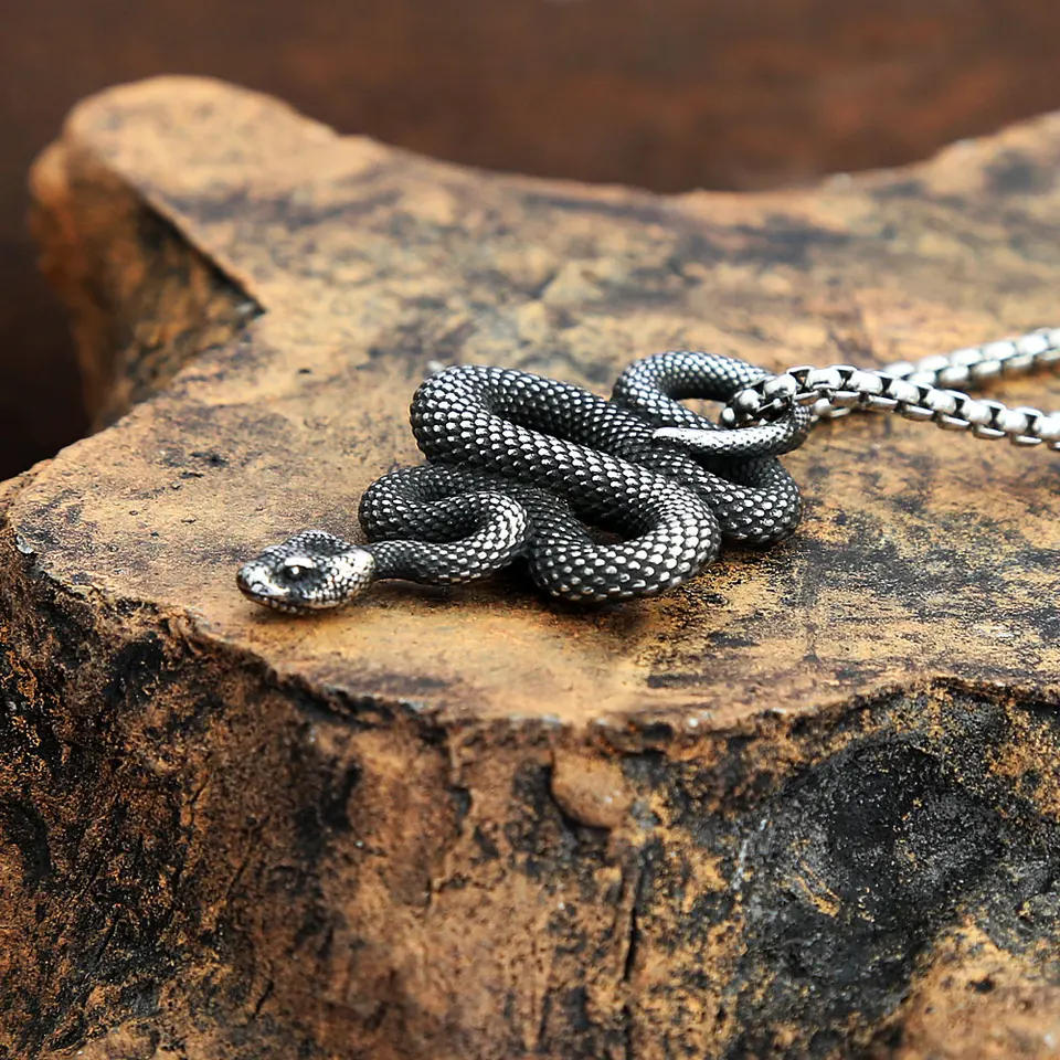 Collane di serpente Vintage in acciaio inossidabile per uomo