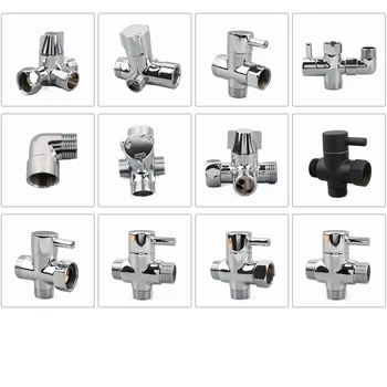3-Way ทองเหลืองแขนอะแดปเตอร์ G1/2 ''G3/4 วาล์วเปลี่ยนทิศทางสําหรับมือถือหัวฝักบัวคงที่หัวฝักบัวอุปกรณ์ห้องน้ํา 1
