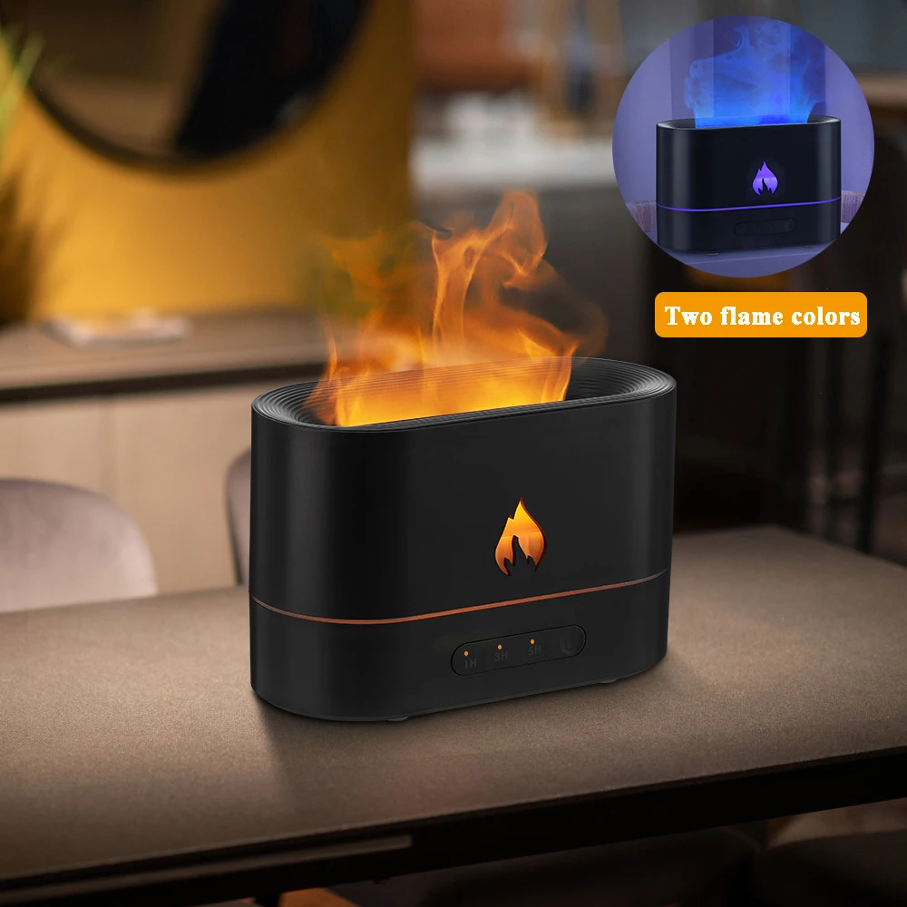 Flame Humidifier Diffuser Aroma Ultrasonic Cool Mist Maker Usb Blue