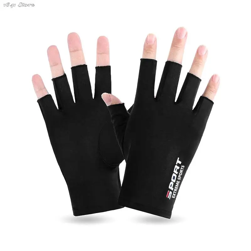 1 Pair Anti-UV Men Women Fishing Gloves Sunscreen Antiskid Spring Summer Ice Cool Breathable Cycling Sport Gloves Fishing cycling gloves fishing gloves