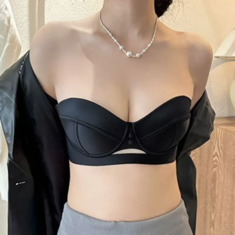 AB Half Cup Strapless Bra for Women Push Up Bridal Lingerie Sexy Wedding Bra Comfortable Underwear