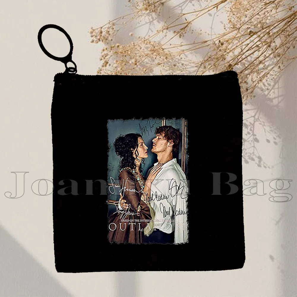 Outlander Jamie and Claire Fraser Some Like It Scot Retro Fan Gifts Canvas Coin Purse Key Case Small Bag Wallet Zipper Pouch