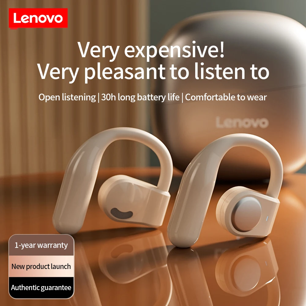 

NEW Lenovo TC3401 Sports Wireless Headphones Bluetooth 5.3 Earphones HiFi Surround Stereo Gaming Earbuds with Mic Earhook