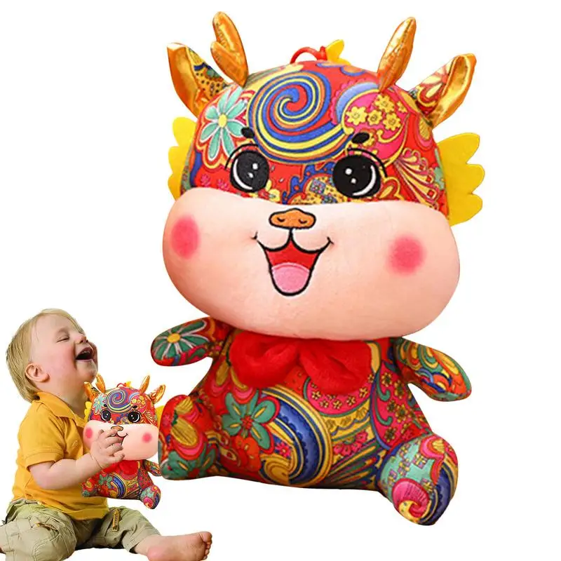 

Chinese Dragon Plush Chinese New Year Home Decore Zodiac Dragon Plush Toy Stuffed Animal Mascot Doll For Spring Festival Gifts