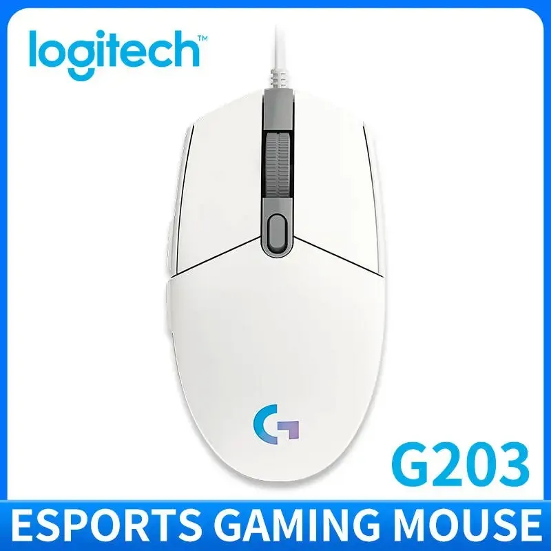 Logitech G203 LIGHTSYNC Souris de jeu filaire Éclairage RVB 6 boutons programmables 8000 DPI Suivi précis