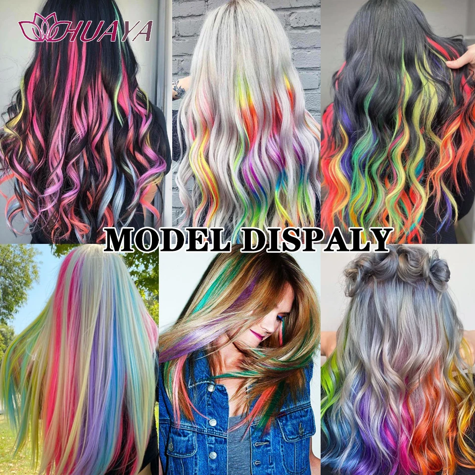 Curly Hair Hanging Ear Dyed Wig Female Long Hair Color Highlights Clockwork Invisible Seamless Curly Hair Sweet Cool Wig Piece