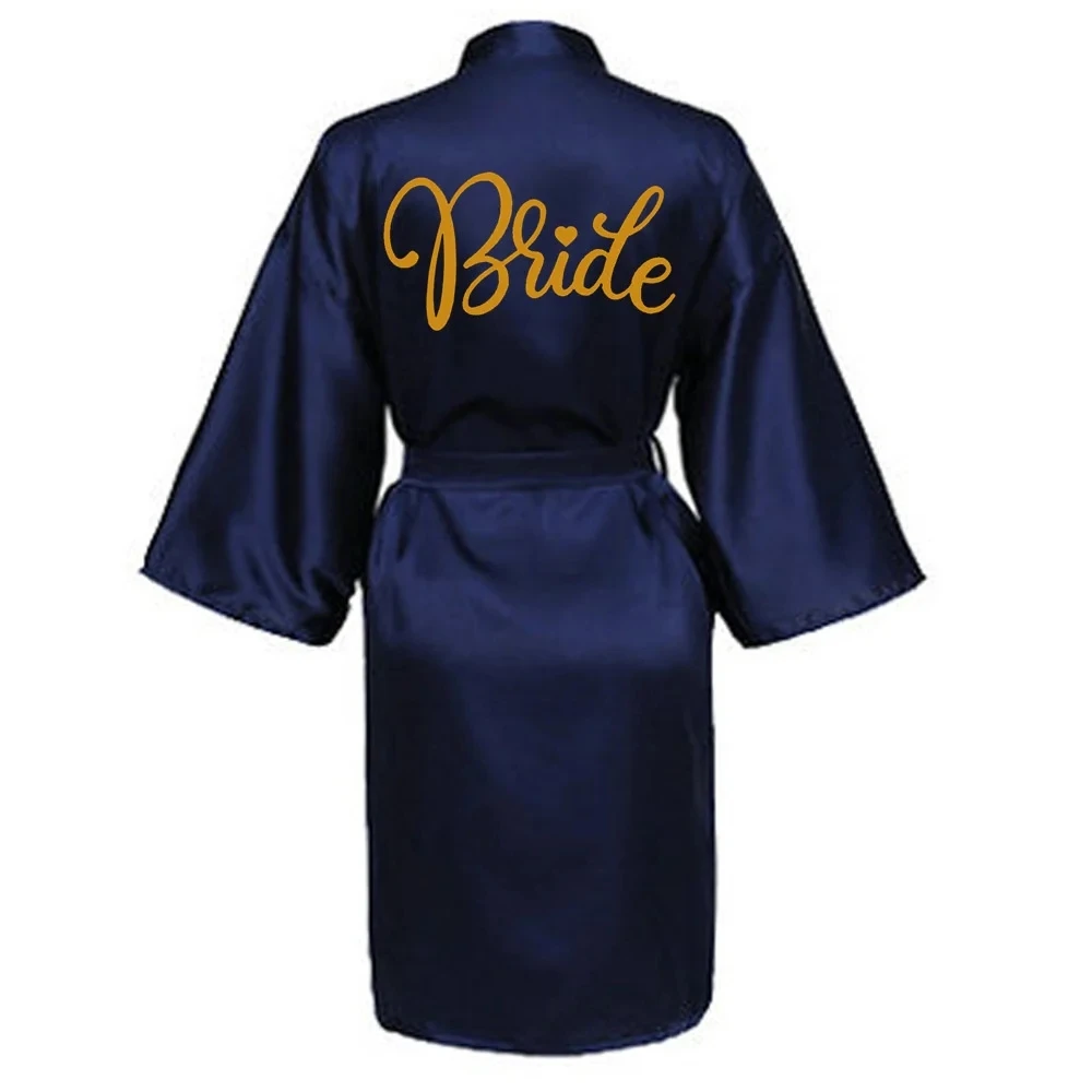 Women Team Bride Robe Wedding Gift Bathrobe Kimono Satin Robes Bridesmaid Bathrobe bride robes