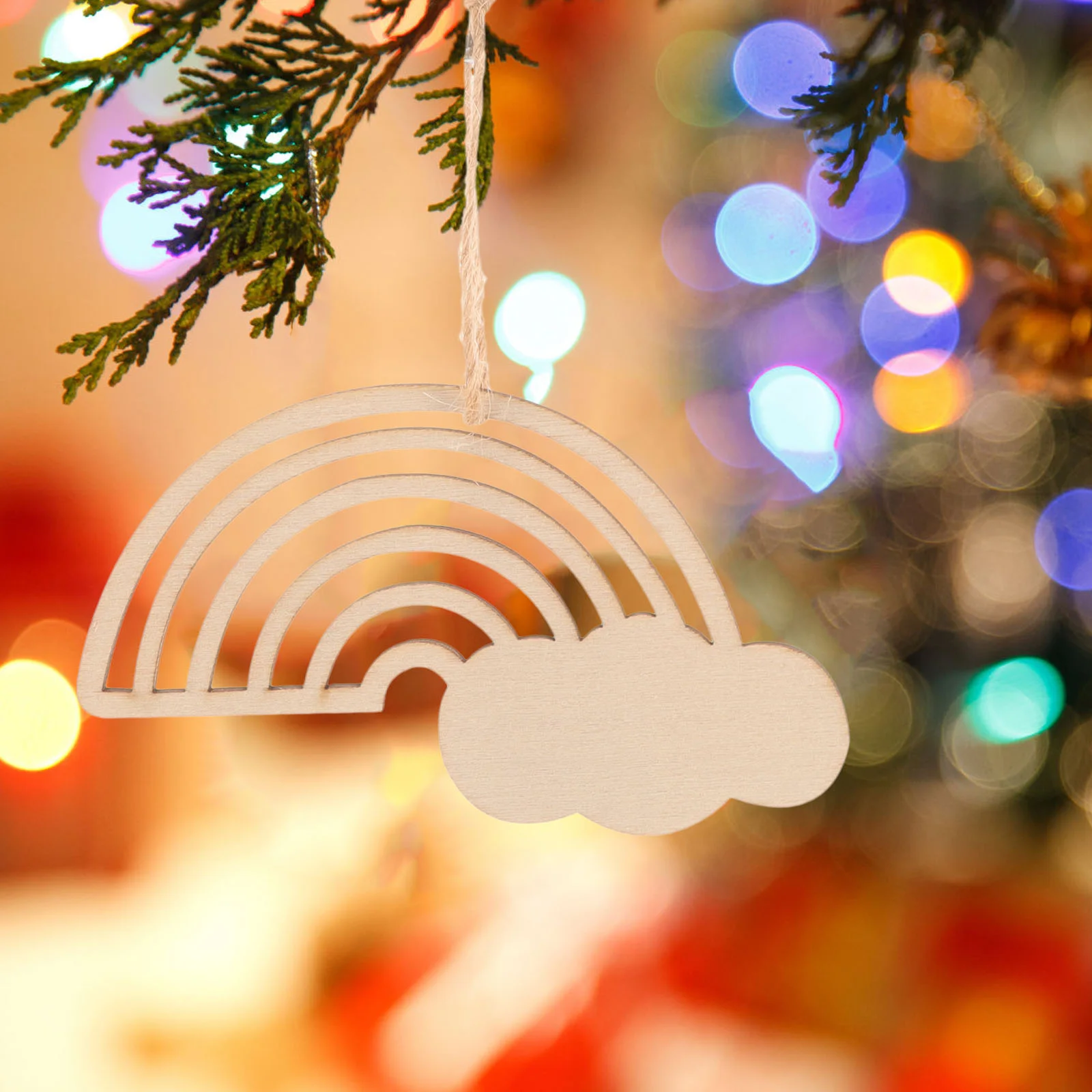 

30 Pcs Rainbow Wood Chips Discs DIY Gift Tags Crafts Wooden Cutouts Manual Slices Ornament Painting Child