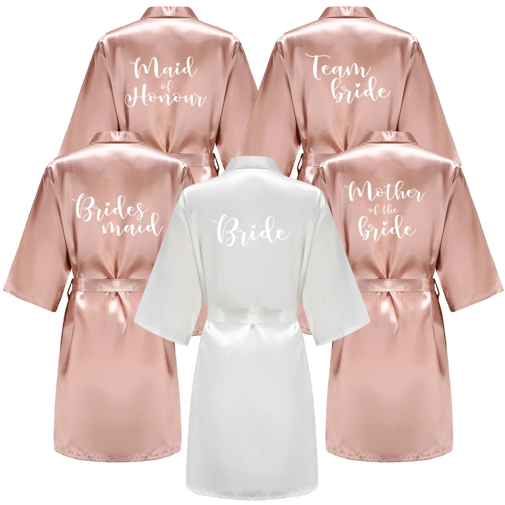 Women-s-Satin-Kimono-Robes-With-White-Letter-Bride-Bridesmaid-Short ...