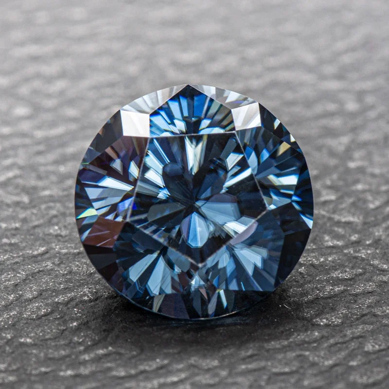 

Moissanite Stones Royal Blue Primary Color Round Shape Sakura Cut with GRA Certificate DIY Charms Jewelry Making Materials