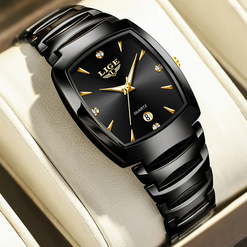 LIGE Top Brand Luxury Square Women Watches Fashion Waterproof Bracelet Ladies Watch Woman Quartz Wrist Watch Relogio Feminino