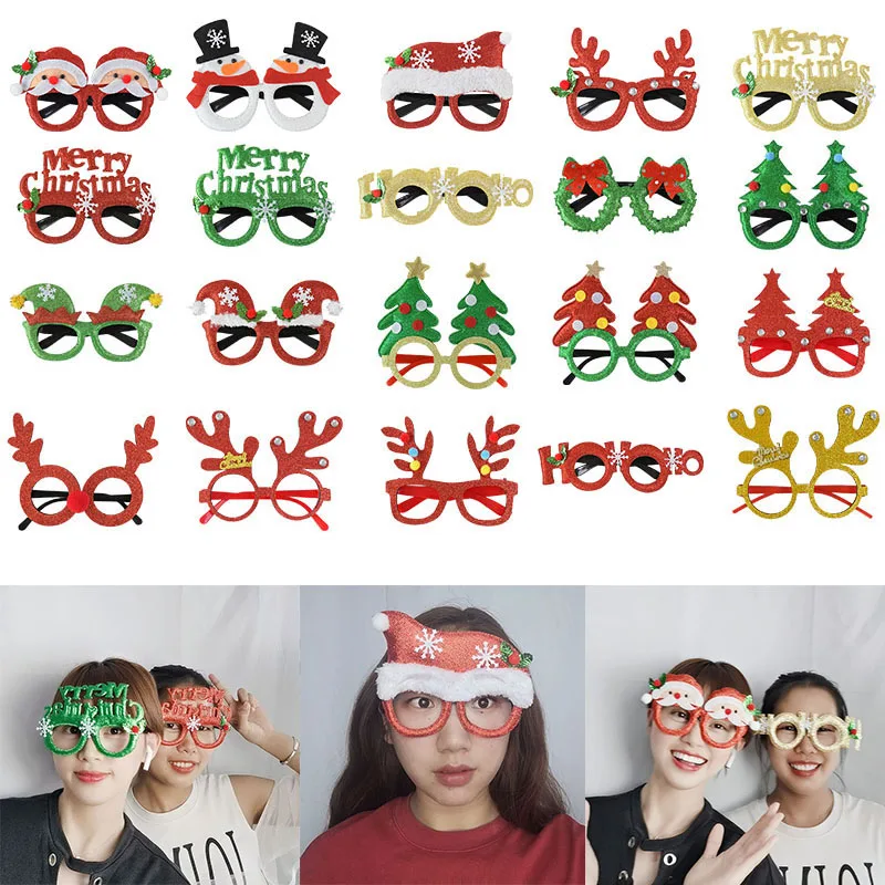 

Multi Styles Novelty Merry Christmas Glasses Frame Kids Adult Xmas Party Photo Booth Props Navidad Natal Noel New Year 2023 Gift