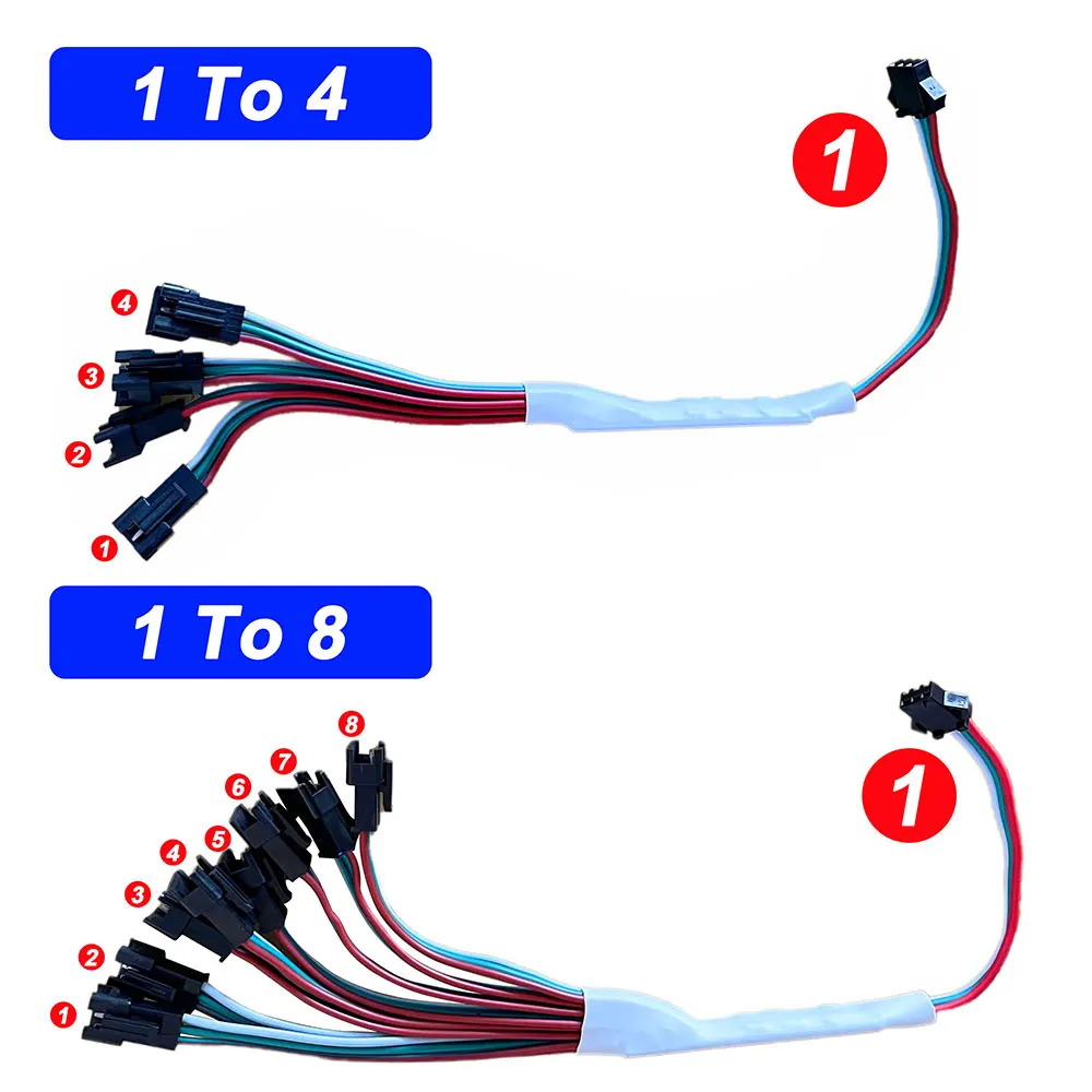 미니 TTL 신호 증폭기 LED 리피터, 주소 지정 가능 RGBIC 픽셀 스트립 조명 모듈, WS2812B WS2811 SK6812, 3 핀 1-4/8, 5-24V