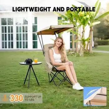 Portable Camping Chair with Shade Canopy 1