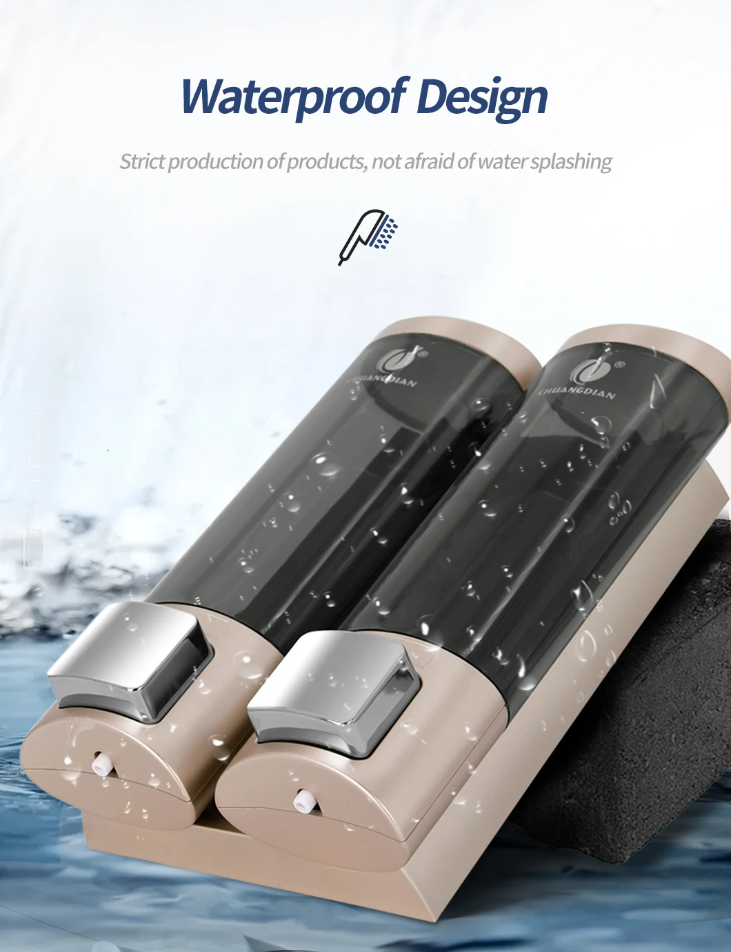 Bathroom Soap Dispenser Wall Monunt for Shower Gel Shampoo Conditioner Kitchen Dish Container Hand Body Wash Dispenser soap dispenser