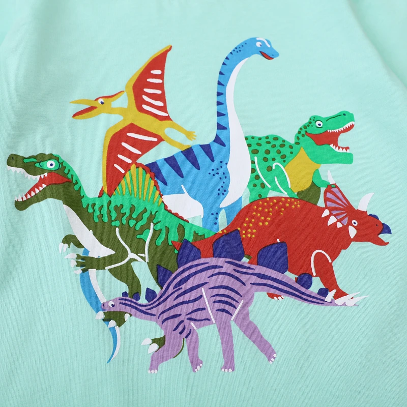 Baby Boys 2025 Autumn Spring Tops Kids Clothes Children's Clothing Cartoon Dinosaurs T-shirts Cotton