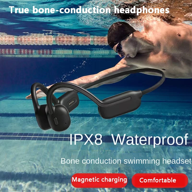 

Real Bone Conduction Bluetooth Headphones Wireless Earphones Waterproof Sports Headset with Mic for Workouts Running Driving