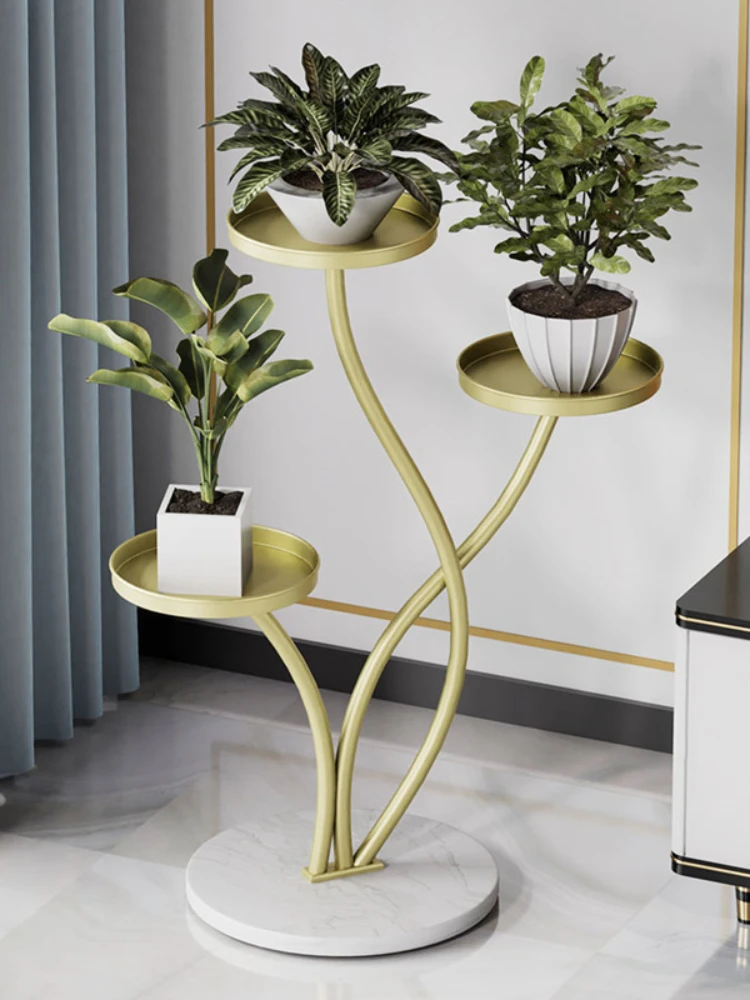 

Rock-plate flowerpot rack living room flower rack wrought iron floor-standing modern minimalist balcony succulent radish rack